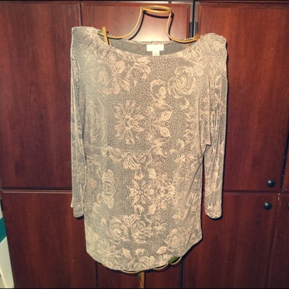 Coldwater Creek Tops - Coldwater Creek Long Sleeve Floral Print Tunic
